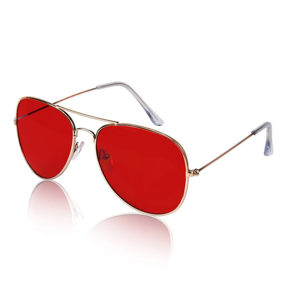 Red Lens Aviator Sunglasses