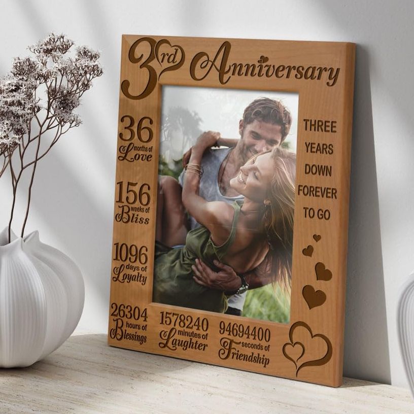 3rd Anniversary Wood Picture Frame 