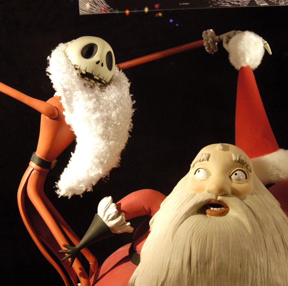 jack skellington removes santas hat in a scene from the nightmare before christmas a good housekeeping pick for best halloween movies