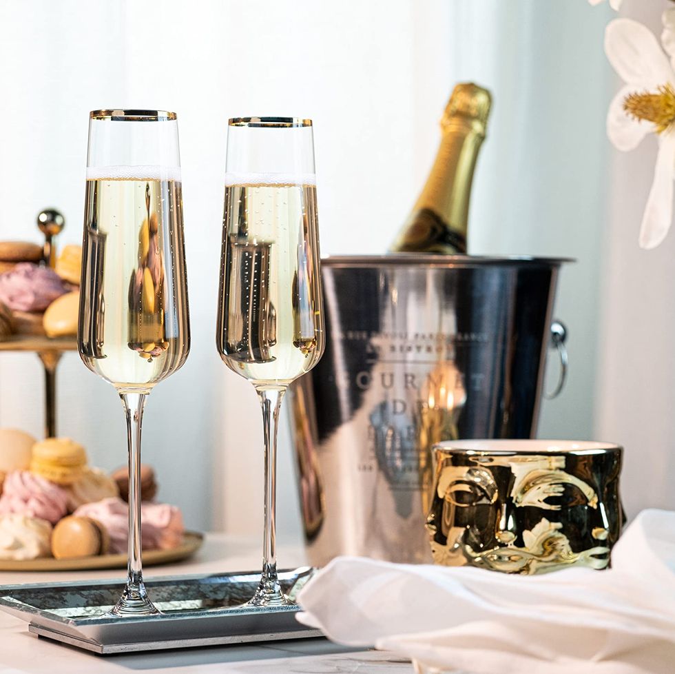 Gold Rim Champagne Glasses