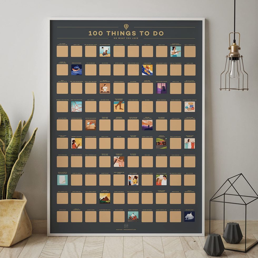 100 Things to Do Scratch Off Poster