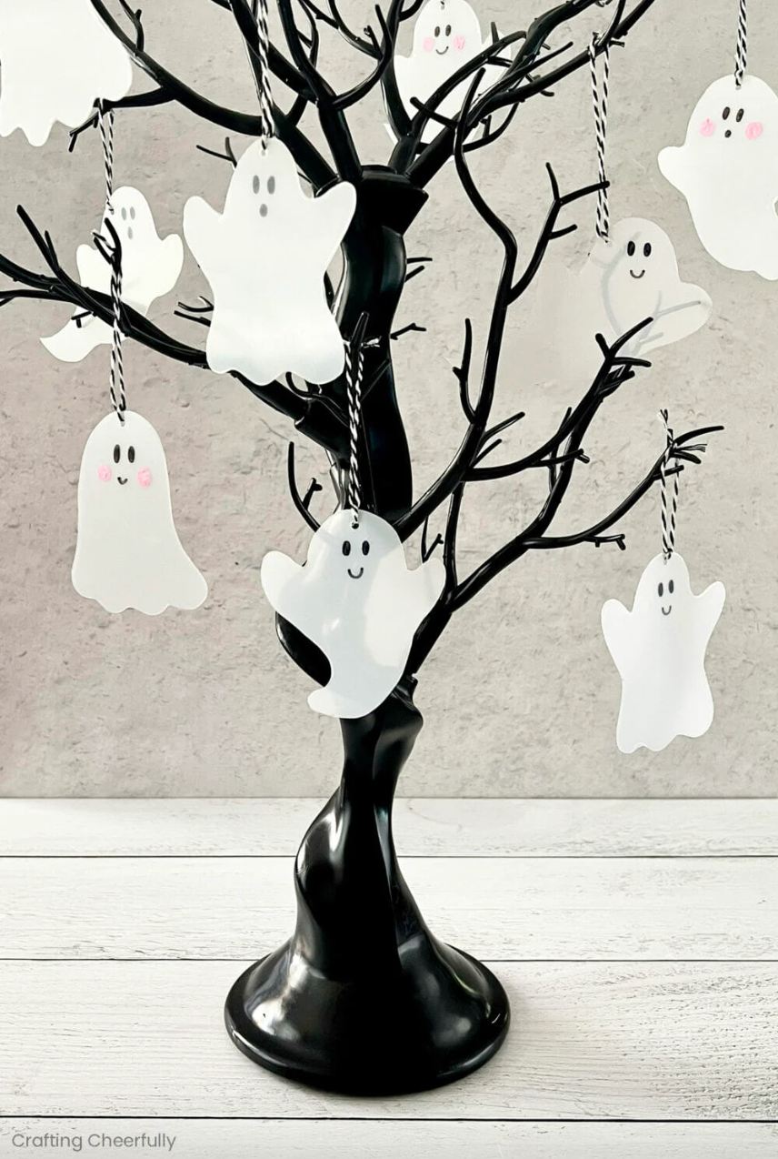 white ghost ornaments