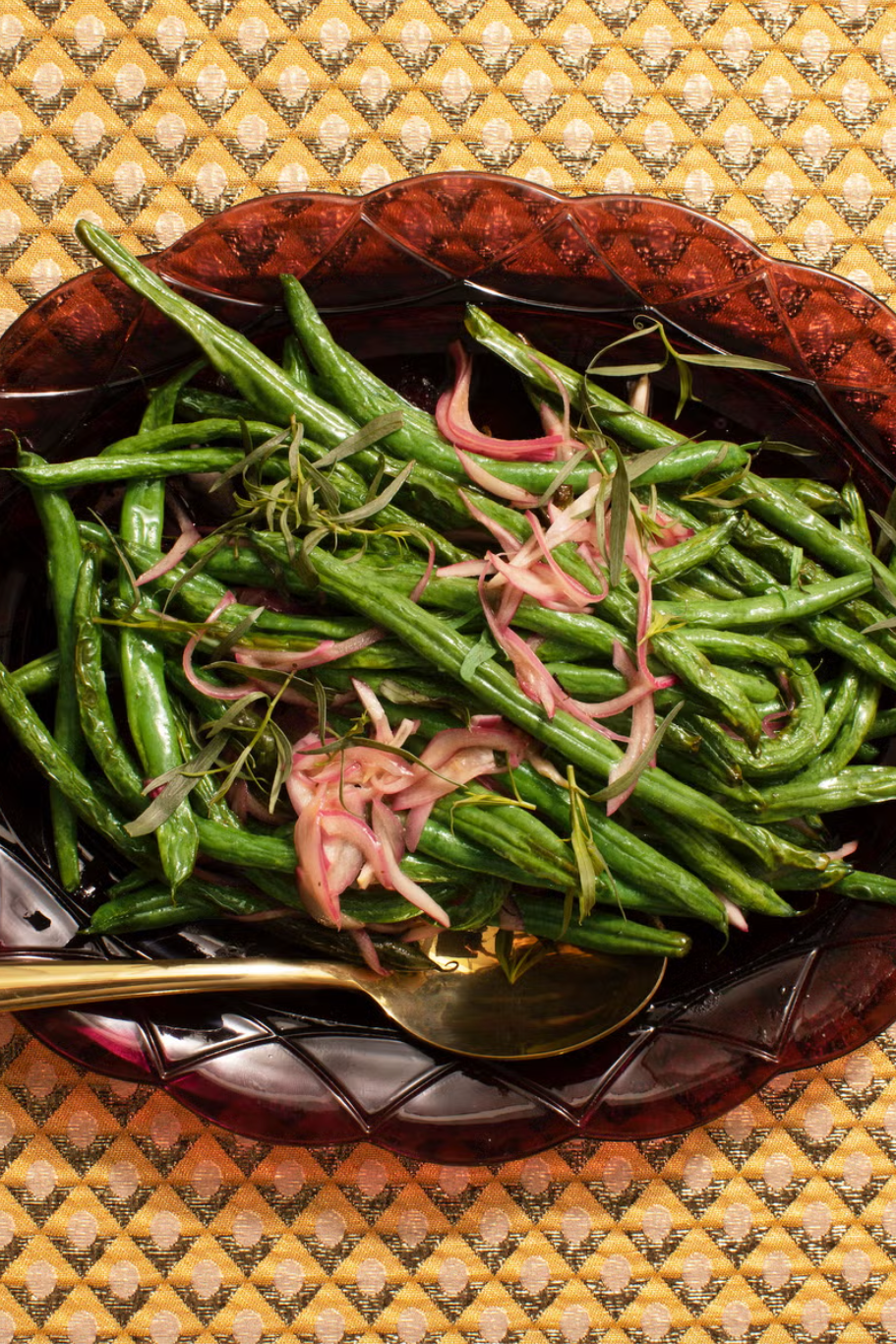 green beans with tarragon and shallots