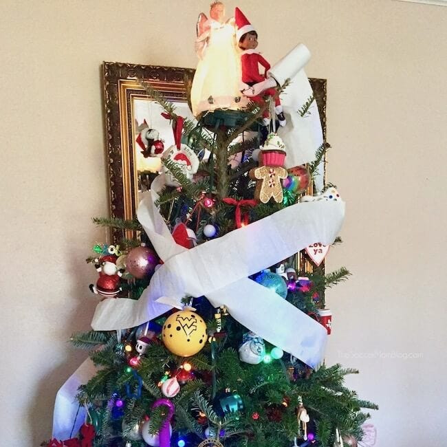 elf on the shelf ideas elf on the shelf decorates the tree