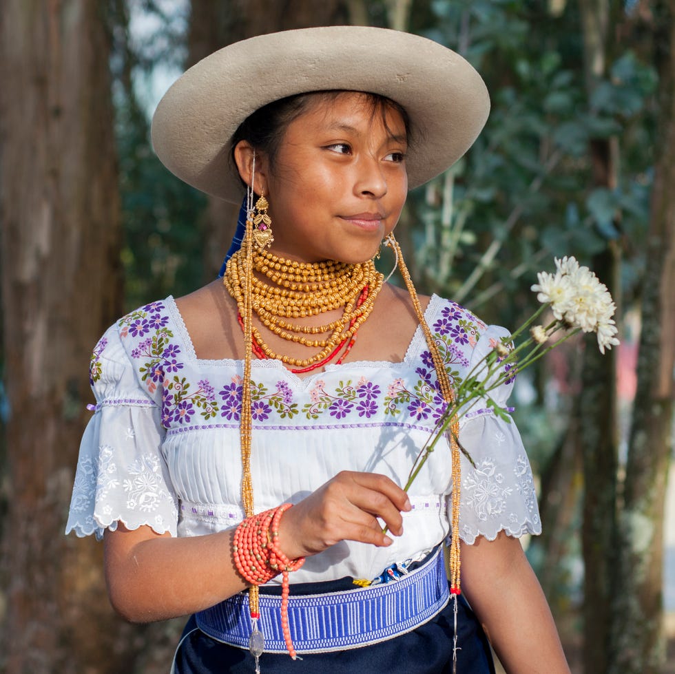 floral delight indigenous girl celebrating the day of the dead high quality photo