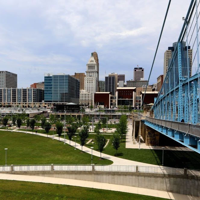 partial view of the cincinnati skyline