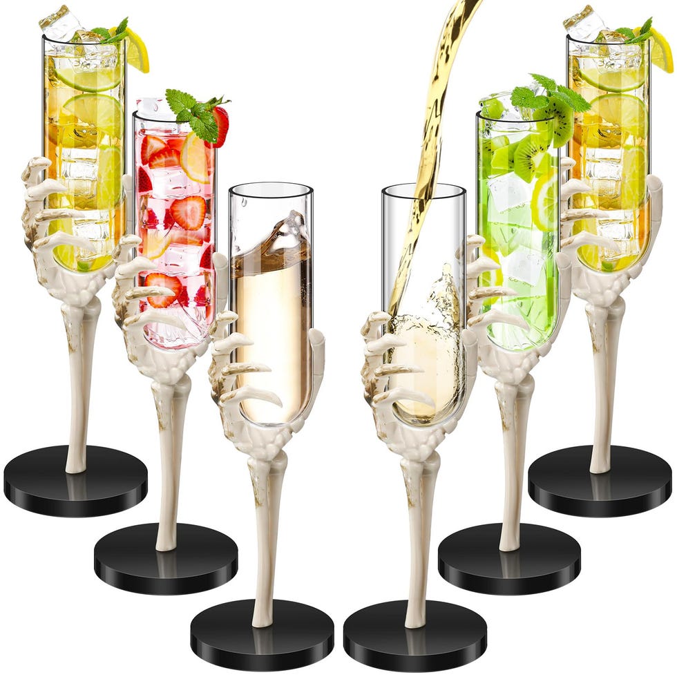 Skeleton Hand Plastic Flutes (6-Piece) 