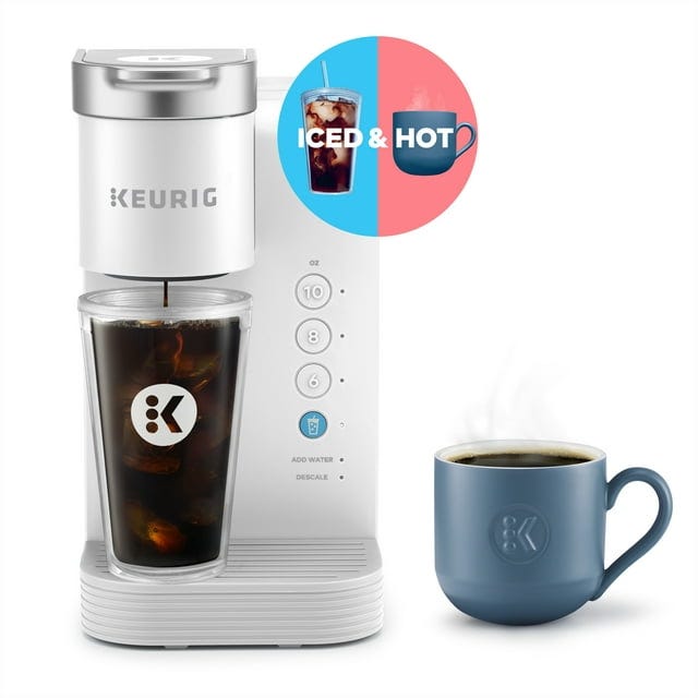 K-Iced Essentials White Iced and Hot Single-Serve K-Cup Pod Coffee Maker