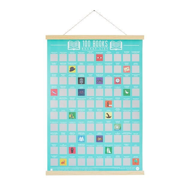 100 Books Scratch Off Poster