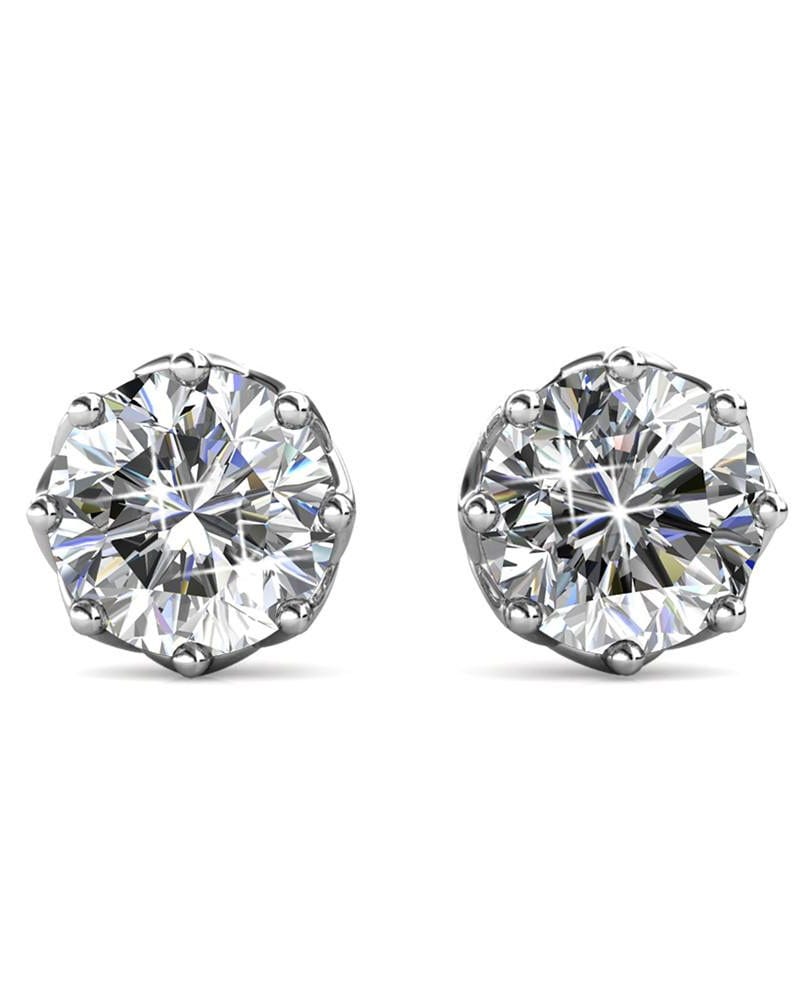 Eden 18k White Gold Plated Stud Earrings