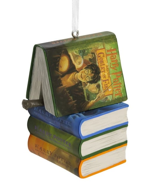 Harry Potter Books and Wand Christmas Ornament