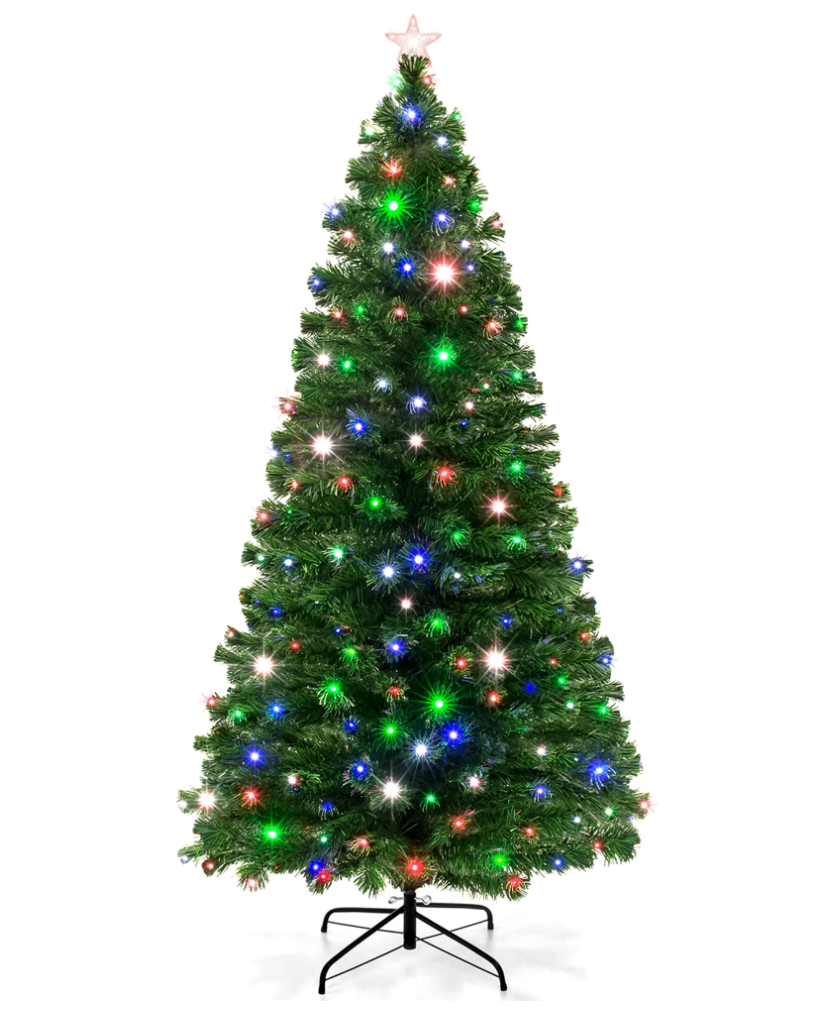 Pre-Lit Fiber Optic Pine Christmas Tree