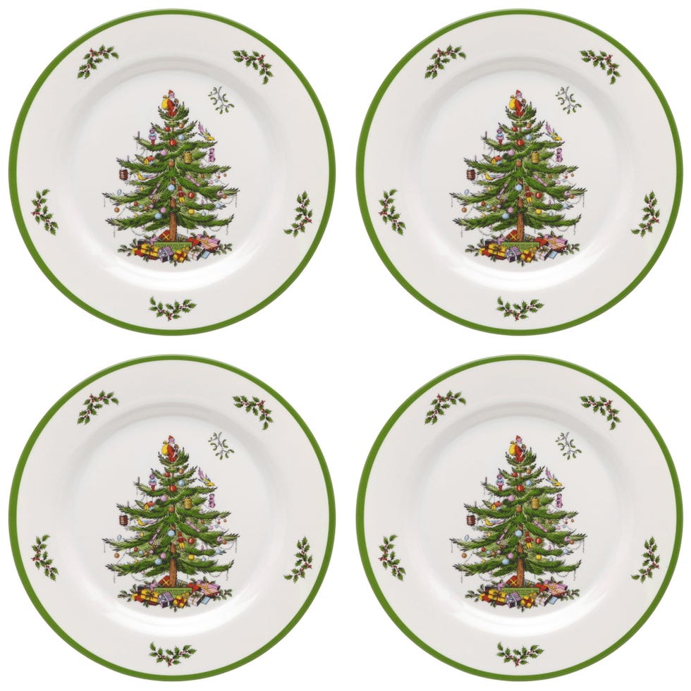 Christmas Tree Melamine Dinner Plate (Set of 4)