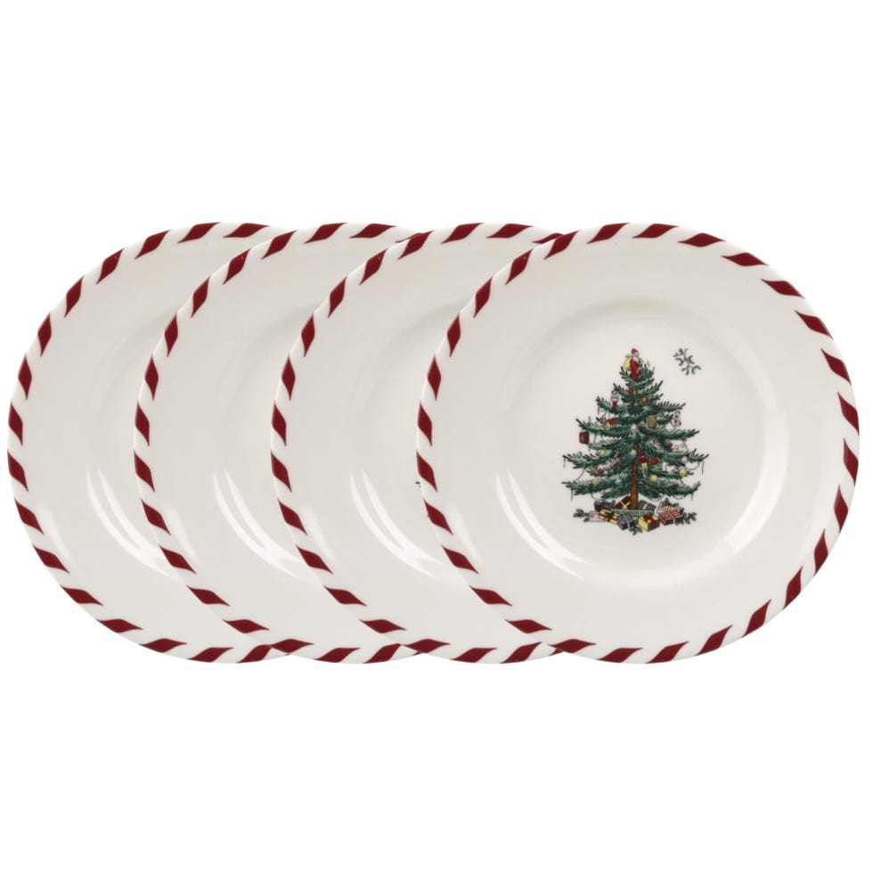 Christmas Tree Canape Plates - Set of 4