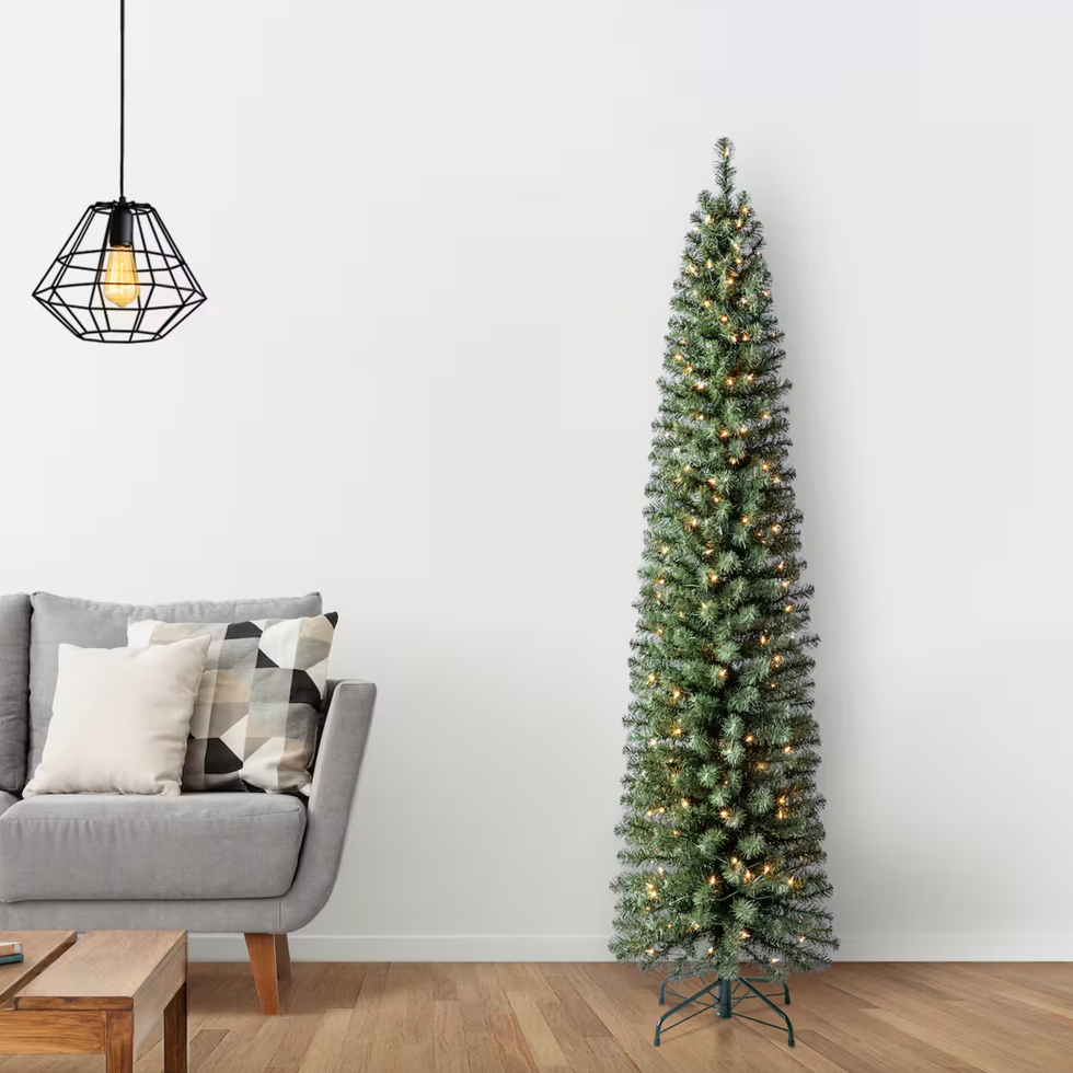 7ft. Pre-Lit Pencil Artificial Christmas Tree