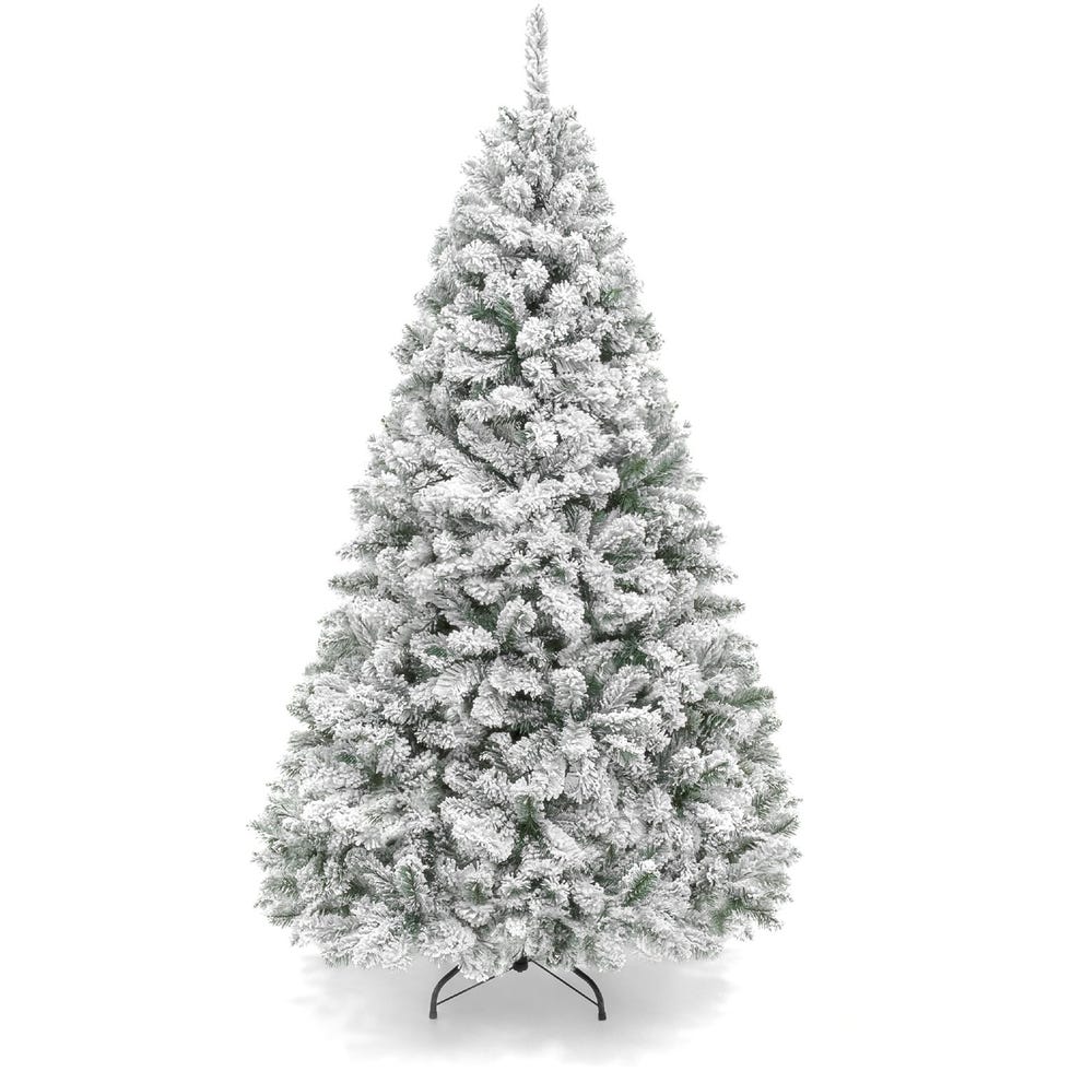 6-ft Pre-Lit Snow Flocked Artificial Pine Tree