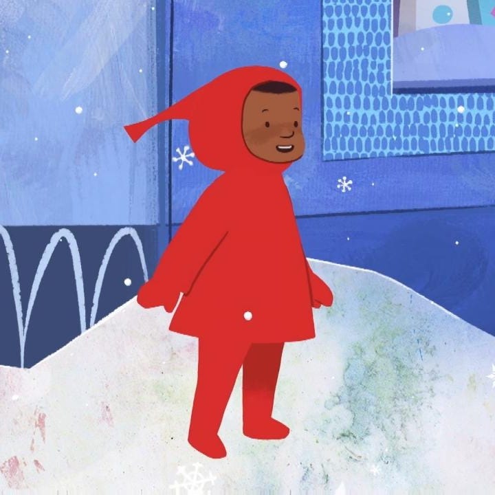 a scene from the snowy day, a good housekeeping pick for best animated christmas movies