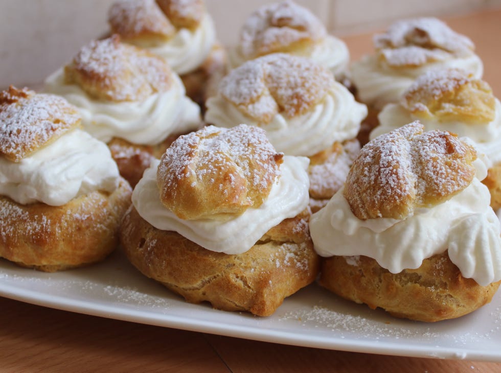 plate of cream puffs