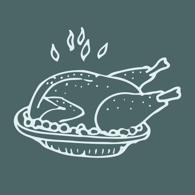 roasted chicken on a platter with steam rising