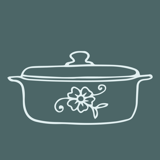 ceramic cooking pot with a floral design