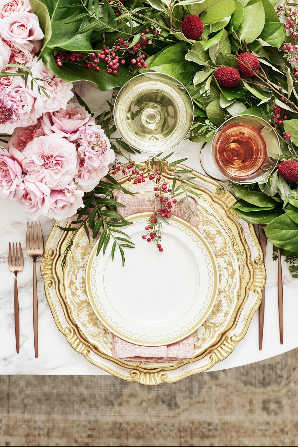 lauren conrad fancy dishes with a green runner