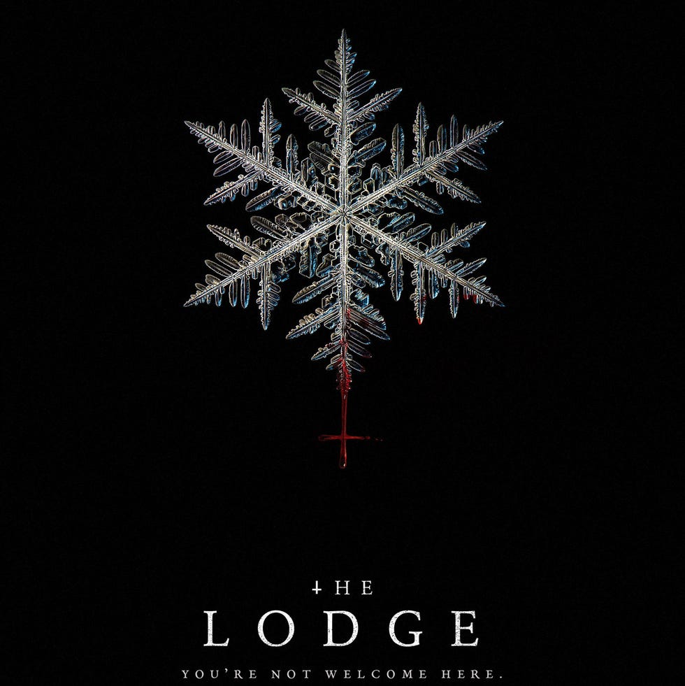 the poster for the lodge, a good housekeeping pick for best christmas horror movies