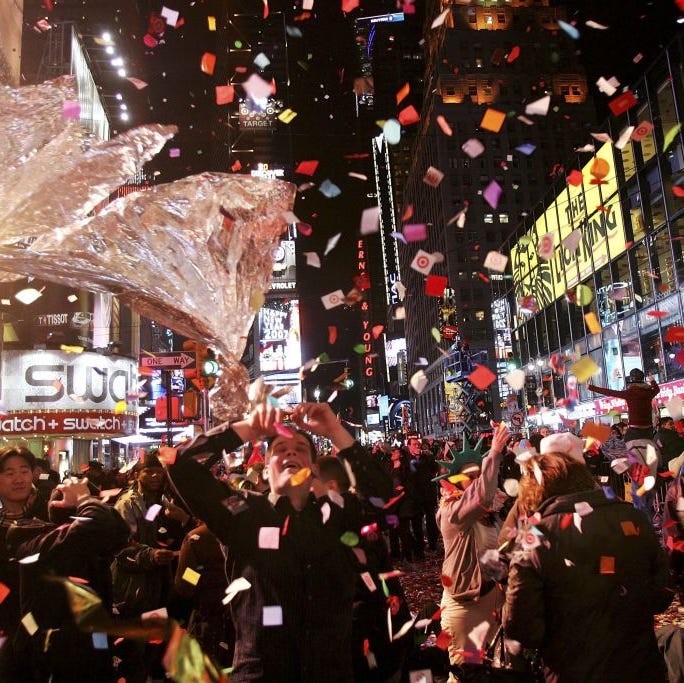 people from around the globe watched the famous ball drop at midnight to ring in the new year