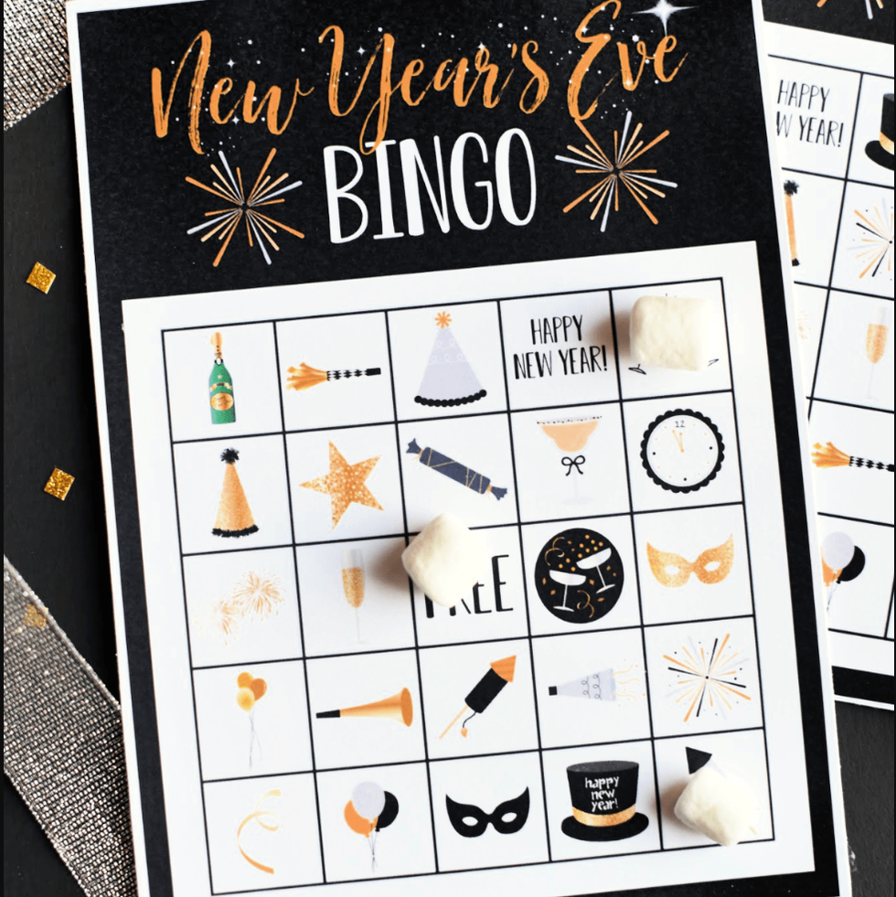 new years bingo board