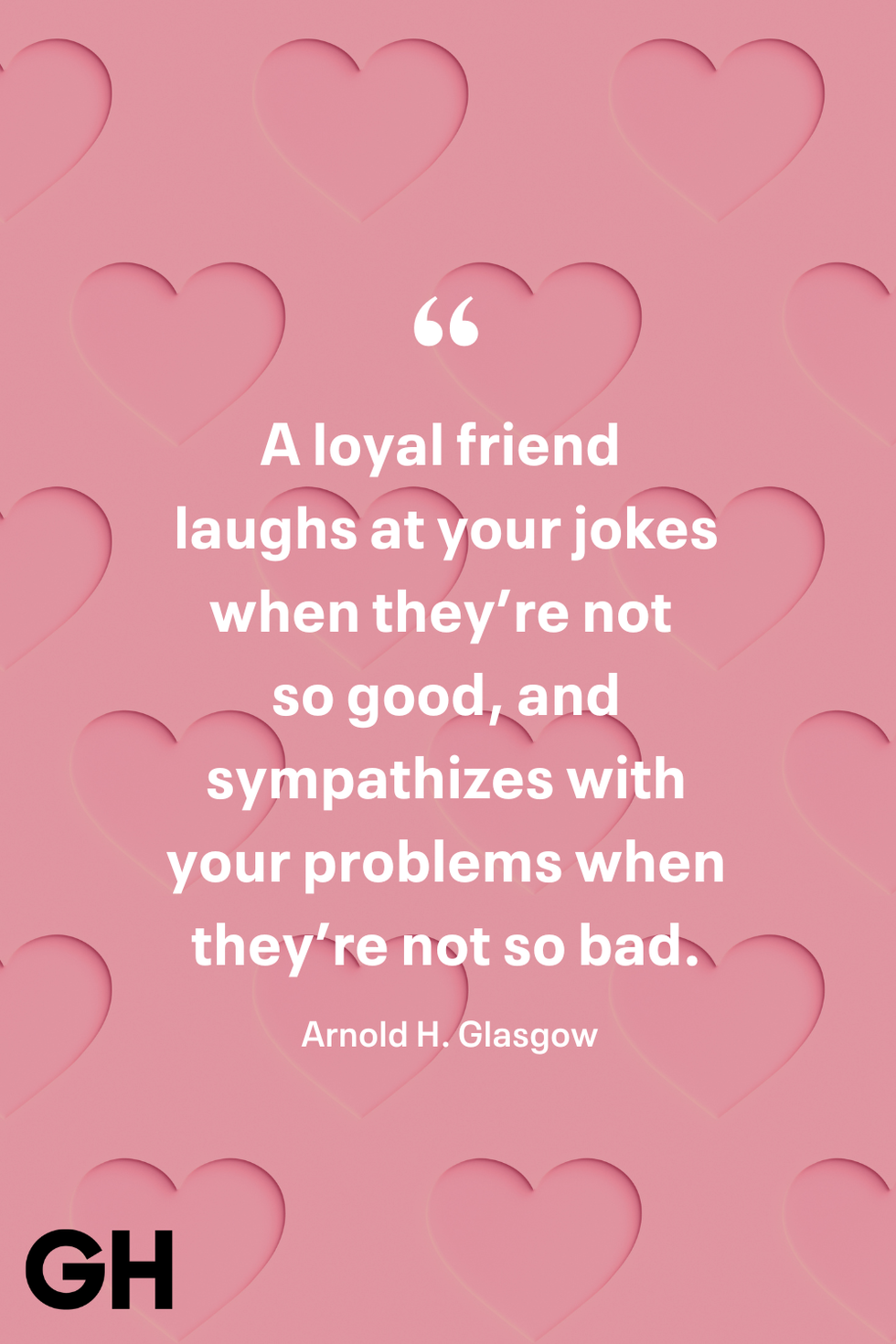 quote about friendship on a heartpatterned background