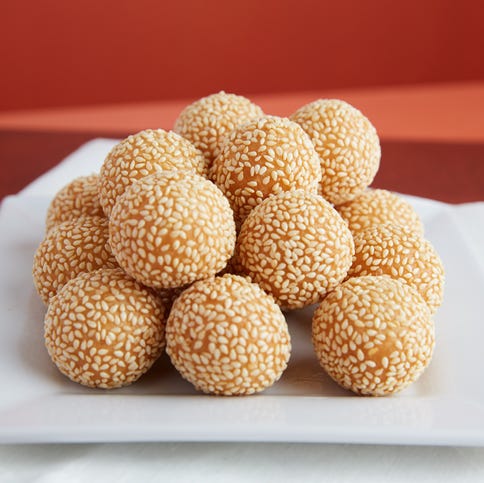 a classic favorite dessert of chinese sesame seed balls